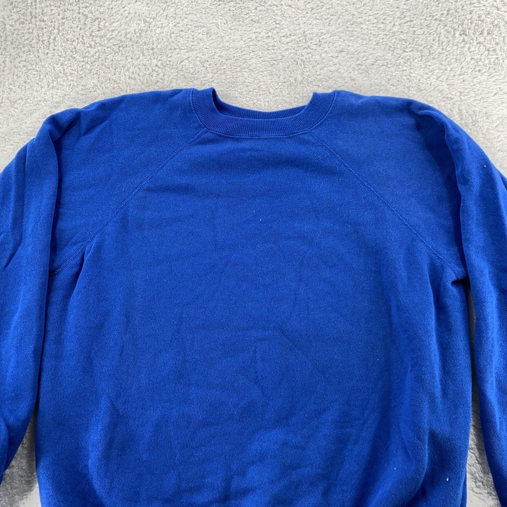Vintage Blank Blue Hanes Sweatshirt BOXY Small Crewneck Pullover USA‎ 90s